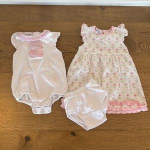 Magnolia Baby 12 month dress and bubble lot girls